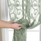 OWENIE Furman Sheer Sage Green Curtains 84 inches Long - Image 6