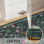 Area Rugs 9x12 Living Room: Floral Washable Rug Vintage Large Soft Boho - Image 8