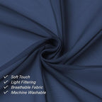 Lecloud Volie Sheer Curtains Blue Tiers 36 Inches Long 2 Pieces Set, Gauzy - Image 3