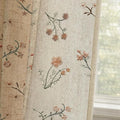 Floral Embroidered Linen Blend Curtains by Unknown