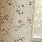 Floral Embroidered Linen Blend Curtains by Unknown