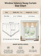 Molaxhome Swag Curtain 51 inch Length Rod Pocket Scalloped Curtain Valance - Image 2