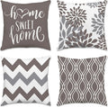 Hexagram Geometric Grey Pillow Covers 16x16 Set of 4, Decorative Outdoor Boho by Hexagram