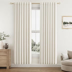 Guken Cream 100% Blackout Linen Curtains 38 Inch Wide by 80 Inch by Guken