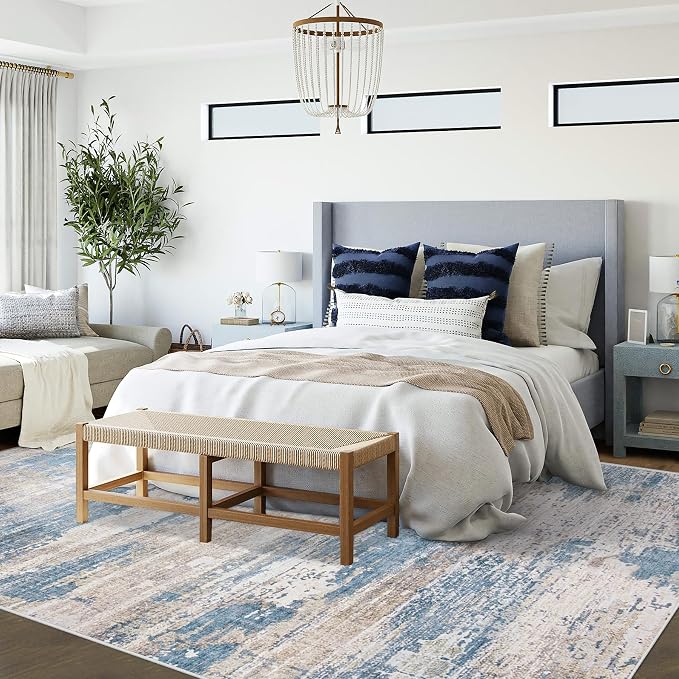 6x9 Area Rugs for Living Room, Washable Modern Abstract Large Area Rug Neutral - Image 4
