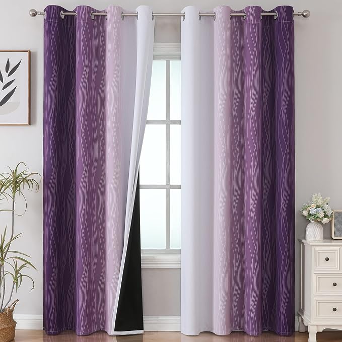 Estelar Textiler Ombre Blackout Curtains 102 Inches Long 2 Panels Set, Full by ESTELARTEXTILER