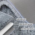 Soft Runner Rugs for Bedroom Hallways, 2x3 Grey Fluffy Shag Throw Area Rug Non - Image 7