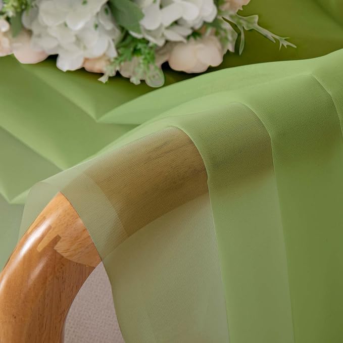Simplebrand Lime Short Sheer Curtains 45 Inch Length - Image 6