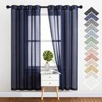 NICETOWN Natural Open Linen Weave Flax Textured Sheer Window Curtains, Medium by NICETOWN