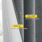 NICETOWN 100% Blackout Linen Texture Curtains 90 inches Long, Dove Grey - Image 5