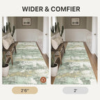 Runner Rug for Hallway Kitchen, Soft Modern Abstract Throw Rugs, Low Pile Floor - Image 4