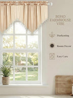 Molaxhome Swag Curtain 51 inch Length Rod Pocket Scalloped Curtain Valance - Image 5