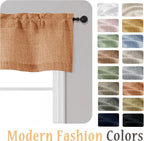 OWENIE Orange Valances for Windows 1 Pcs, Light Filtering Textured Farmhouse - Image 8