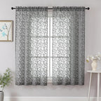 Chyhomenyc Charcoal Grey Sheer Curtains 63 Inch Length 2 Panels Set, Light by Chyhomenyc
