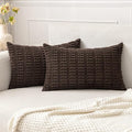 MIULEE Pack of 2 Corduroy Decorative Lumbar Throw Pillow Covers 20x12 Inch Soft by MIULEE