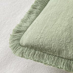 MIULEE Decorative Throw Pillow Covers Neutral Linen Fringe Throw Pillows Euro - Image 3