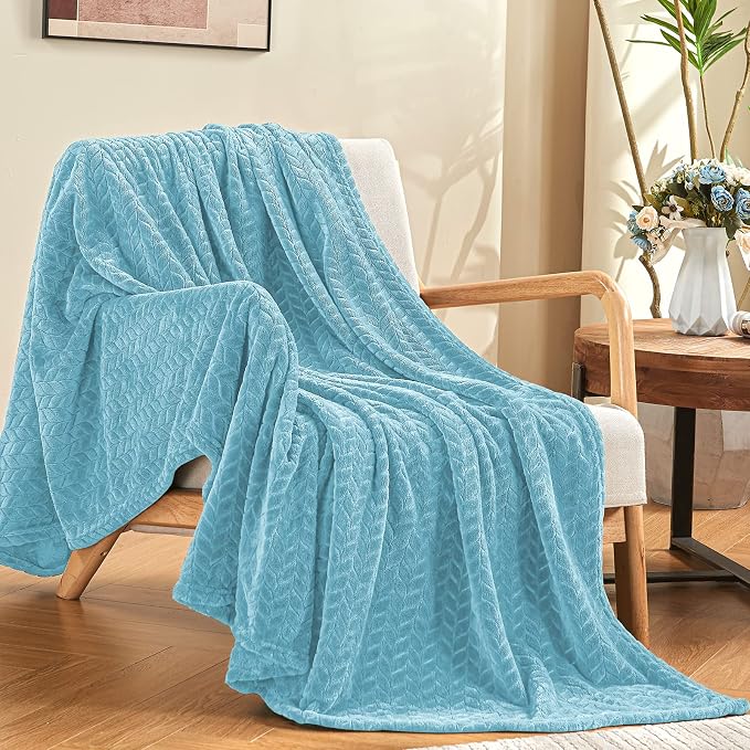 inhand Blue Throw Blanket, Super Soft Flannel Cozy Blankets & Throw by inhand