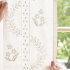 jinchan Belrose Linen Curtains for Bedroom Floral Curtains 84 Inch Length Linen - Image 4