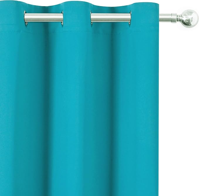 LEMOMO Teal Blackout Curtains/52 x 45 Inch Length Kids Curtains/Set of 2 Panels - Image 7