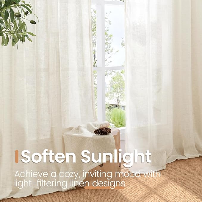 BGment Cafe Linen Curtains 30 Inch Length - Image 5