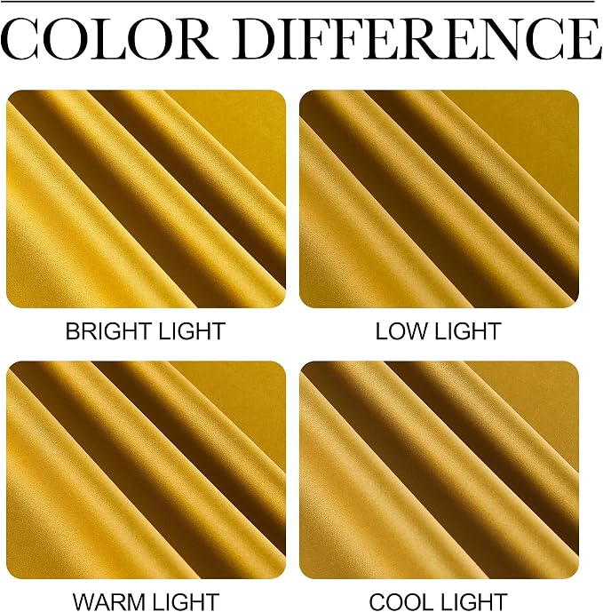 NICETOWN Gold Curtains 84 inches Long Blackout - Image 5
