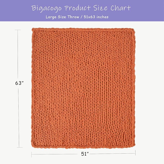 Bigacogo Chunky Knit Throw Blanket - Image 2