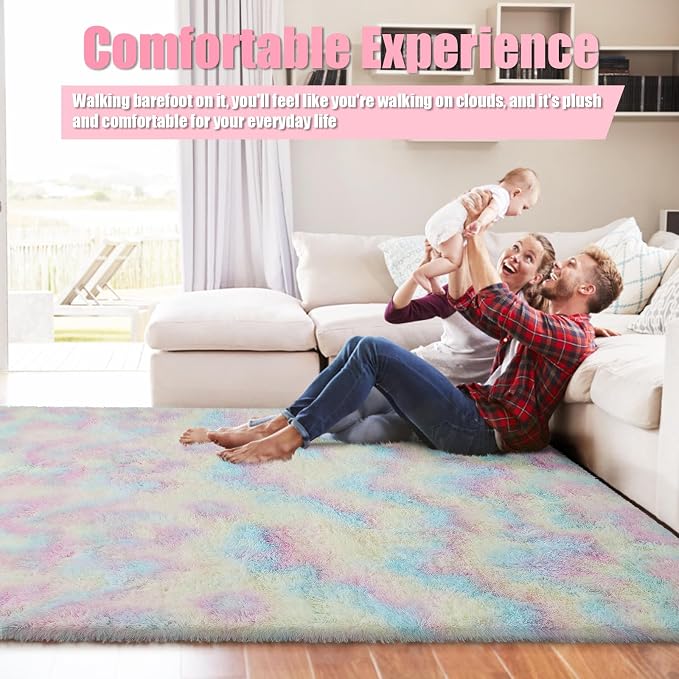 8x10 Fluffy Area Rugs for Living Room, Shag Area Rug for Bedroom, Soft Fuzzy - Image 5