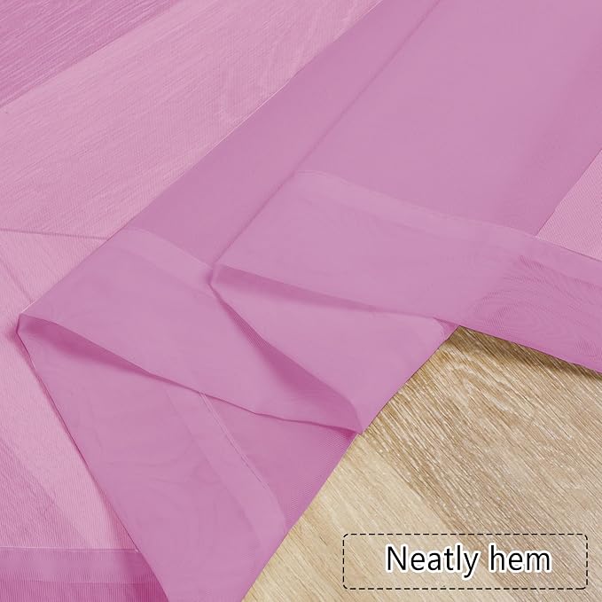 Chyhomenyc Pink Sheer Curtains 78 Inches Long 2 Panels Set - Image 7