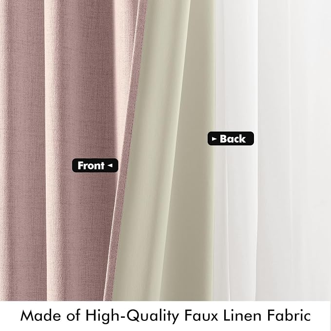 MIULEE 100% Blackout Linen Curtains - Image 6