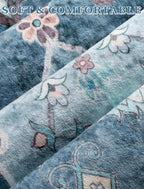 SERISSA Boho Washable Runner Rug, 2x6 Rug Non-Slip Vintage Blue Hallway Kitchen - Image 4