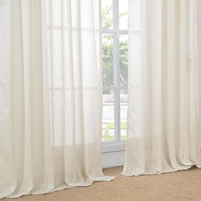 BGment Extra Long Beige Linen Curtains 96 Inch Length - Image 8