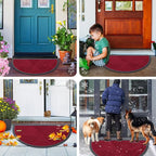 Smiry Half Circle Front Door Mat Outside Entrance, Heavy Duty Sturdy Natural - Image 7
