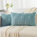 decorUhome Summer Throw Pillow Covers 12x20 Inch Set of 2, Soft Plush Faux Wool by decorUhome