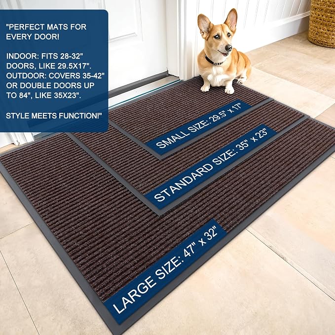 OLANLY Front Door Mat Indoor Outdoor Entrance, Waterproof Heavy Duty Doormat - Image 2