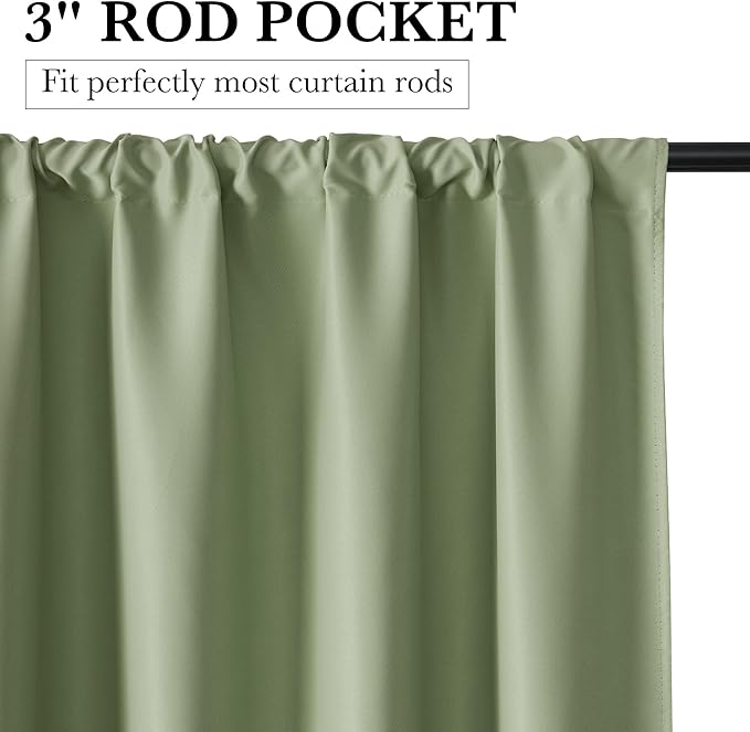 RYB HOME 100% Blackout Basement Curtains 36 inches Long, Heat & UV Blocking - Image 3