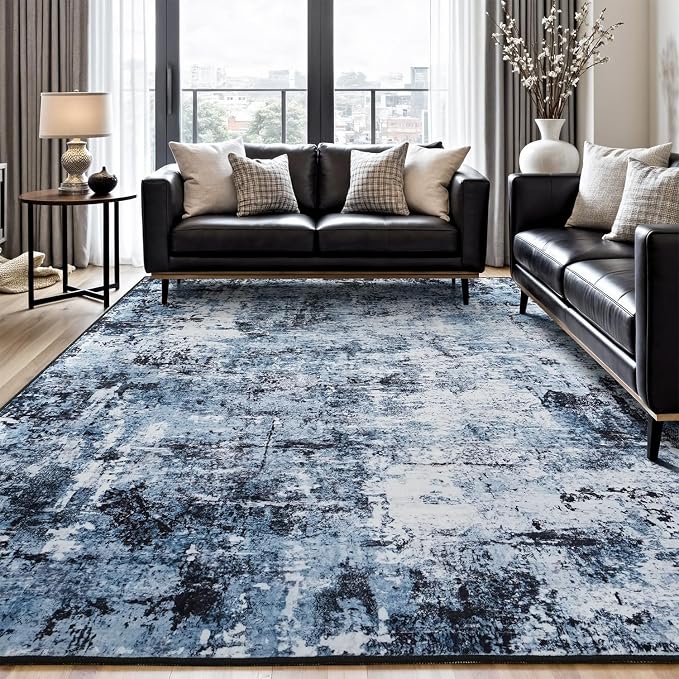 Rugflix 6x9 Area Rugs for Living Room, Washable Large Rug Stain-Resistant Low by RugflixAreaRugs