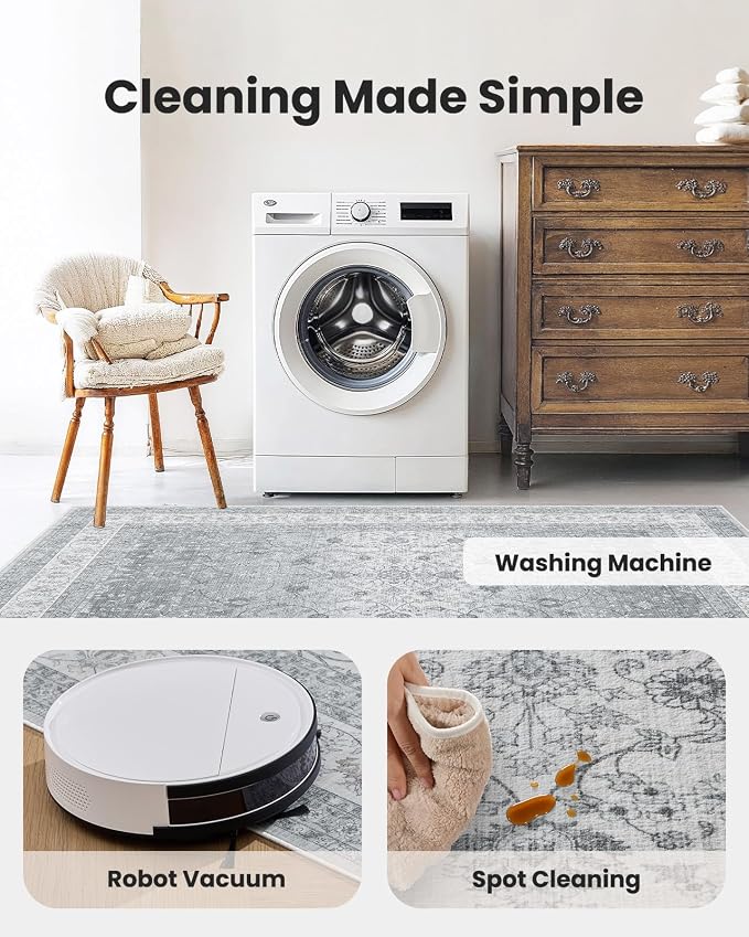 AMADA HOMEFURNISHING 5x7 Area Rugs, Washable Living Room Rug - Image 4