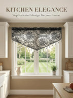 Molaxhome Swag Curtain 51 inch Length Rod Pocket Scalloped Curtain Valance - Image 3