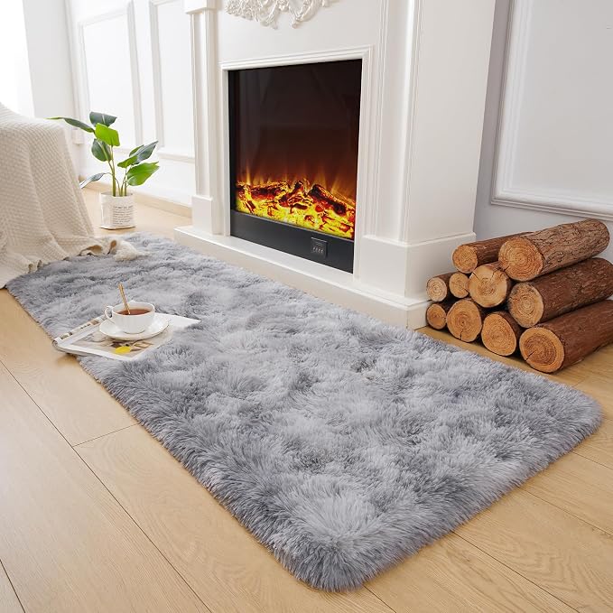 Chicrug Cute Fluffy Area Rug for Girls Bedroom, 2x6 Feet Fluffy Kids Rug for - Image 3