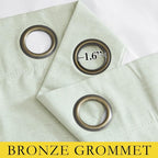 NICETOWN Sage Green High-End Thermal Flax Linen Curtains, Full Blackout Privacy - Image 5
