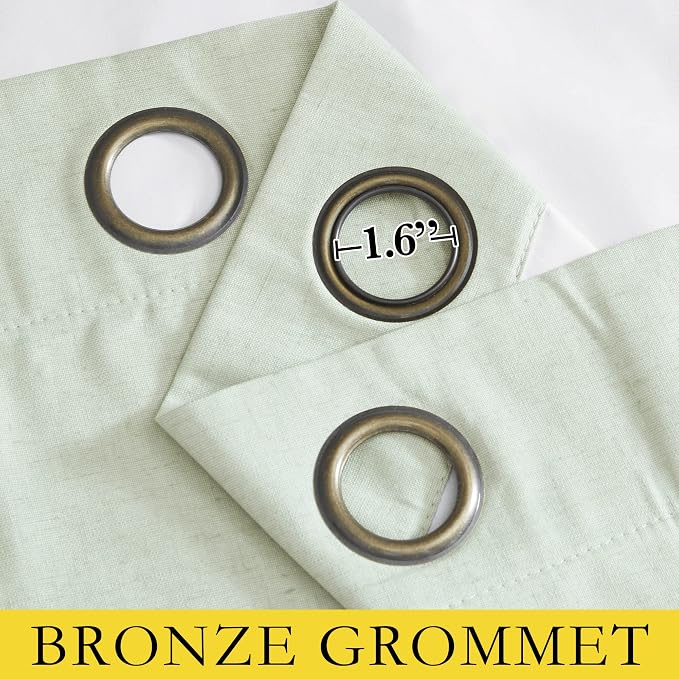 NICETOWN Sage Green Linen Blackout Cold Reducing Curtains - Image 5
