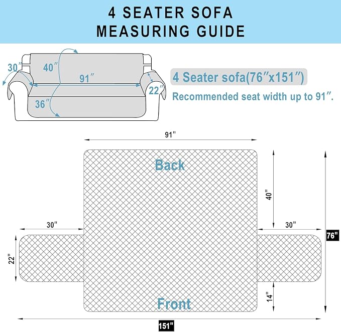 Reversible Oversized Sofa Covers Couch Cover Furniture Protector - Image 8