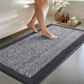 48x24 Long Bathroom Rugs Washable Non Slip, Dark Grey Bath Mat by Unknown