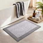 Bathroom Rugs 30x20 Non Slip Washable, Light Grey Bath Mat - Image 4