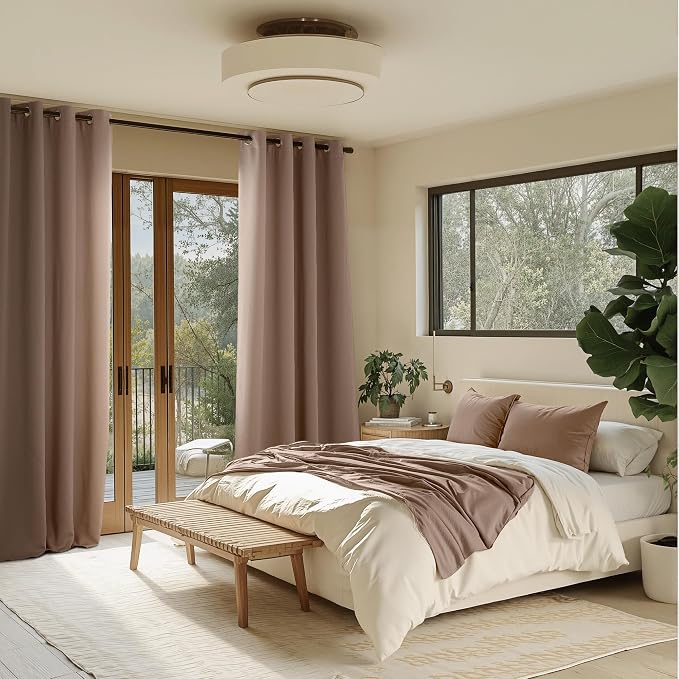 NICETOWN Room Darkening Draperies Curtains Panels, 2 Panels Cappuccino W52 x L90 - Image 2