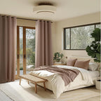 NICETOWN Room Darkening Draperies Curtains Panels, 2 Panels Cappuccino W52 x - Image 3