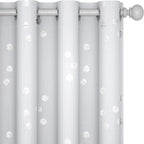 Deconovo Designer Series Silver Cubic Print Room Darkening Curtains by Deconovo