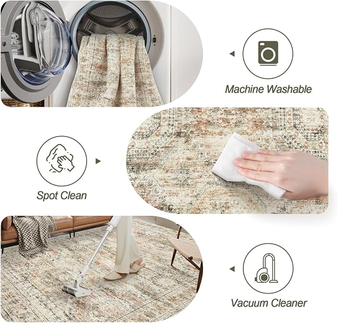 6x9 Area Rug for Living Room Washable 6x9 Non-Slip Modern Rugs for Bedroom - Image 5