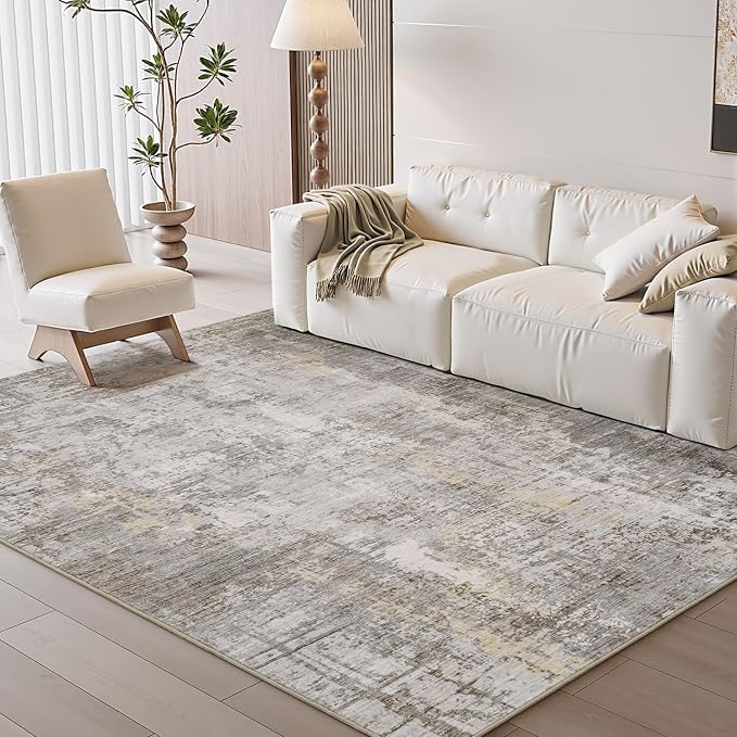 4 x 6 Area Rugs for Living Room, Machine Washable Non Slip Rug Ultra Soft Low by AMOAMI
