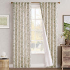 jinchan Floral Curtains Lined Linen Blend Curtain - Image 7